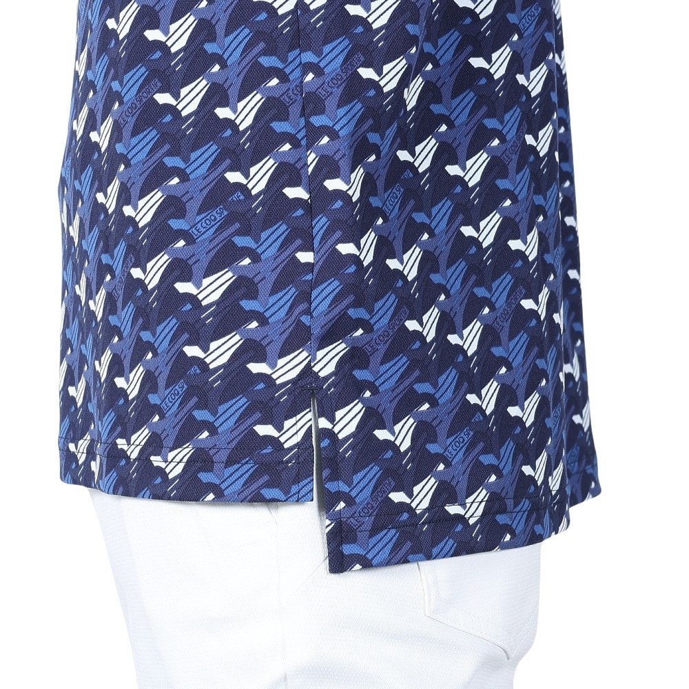 ルコックスポルティフ（lecoqsportif）（メンズ）ゴルフウェア 吸汗速乾 ストレッチフォーサー エッフェル塔柄半袖シャツ QGMXJA05 NV00
