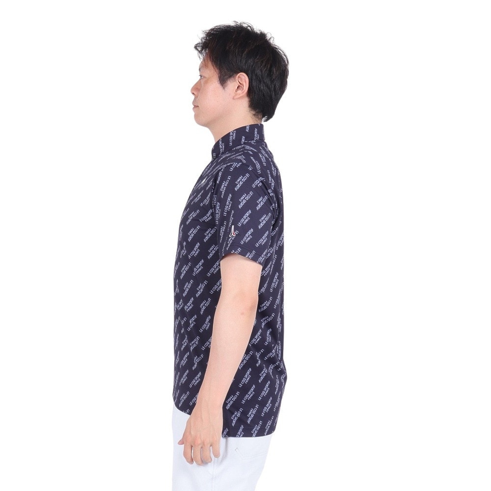 ルコックスポルティフ（lecoqsportif）（メンズ）ゴルフウェア 吸汗速乾 ストレッチフォーサー 小柄半袖シャツ QGMXJA06 NV00