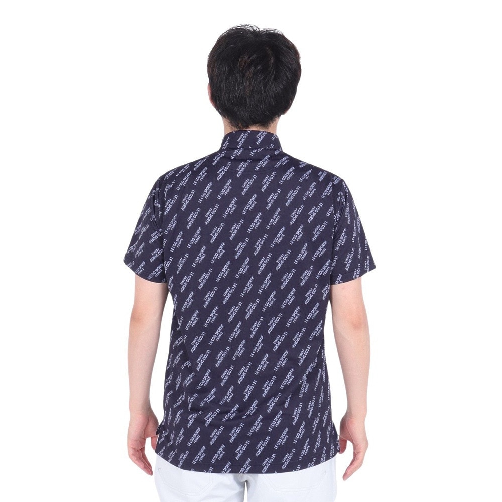 ルコックスポルティフ（lecoqsportif）（メンズ）ゴルフウェア 吸汗速乾 ストレッチフォーサー 小柄半袖シャツ QGMXJA06 NV00