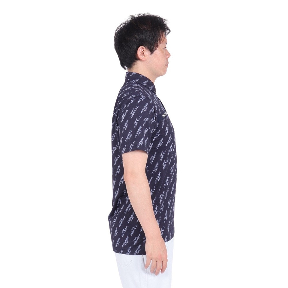 ルコックスポルティフ（lecoqsportif）（メンズ）ゴルフウェア 吸汗速乾 ストレッチフォーサー 小柄半袖シャツ QGMXJA06 NV00