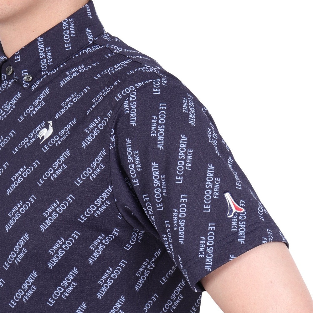 ルコックスポルティフ（lecoqsportif）（メンズ）ゴルフウェア 吸汗速乾 ストレッチフォーサー 小柄半袖シャツ QGMXJA06 NV00