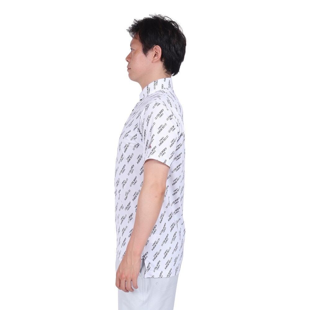 ルコックスポルティフ（lecoqsportif）（メンズ）ゴルフウェア 吸汗速乾 ストレッチフォーサー 小柄半袖シャツ QGMXJA06 WH00