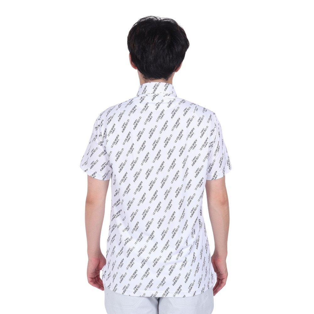 ルコックスポルティフ（lecoqsportif）（メンズ）ゴルフウェア 吸汗速乾 ストレッチフォーサー 小柄半袖シャツ QGMXJA06 WH00