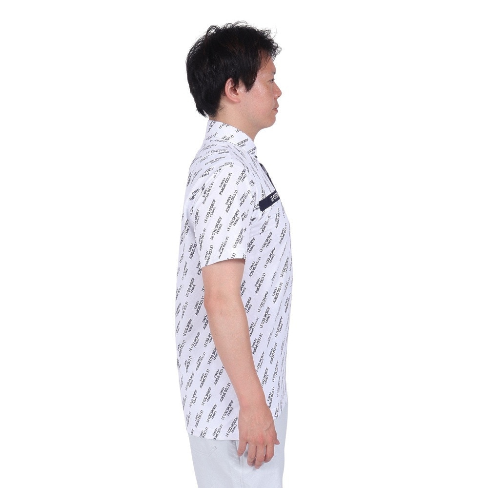 ルコックスポルティフ（lecoqsportif）（メンズ）ゴルフウェア 吸汗速乾 ストレッチフォーサー 小柄半袖シャツ QGMXJA06 WH00