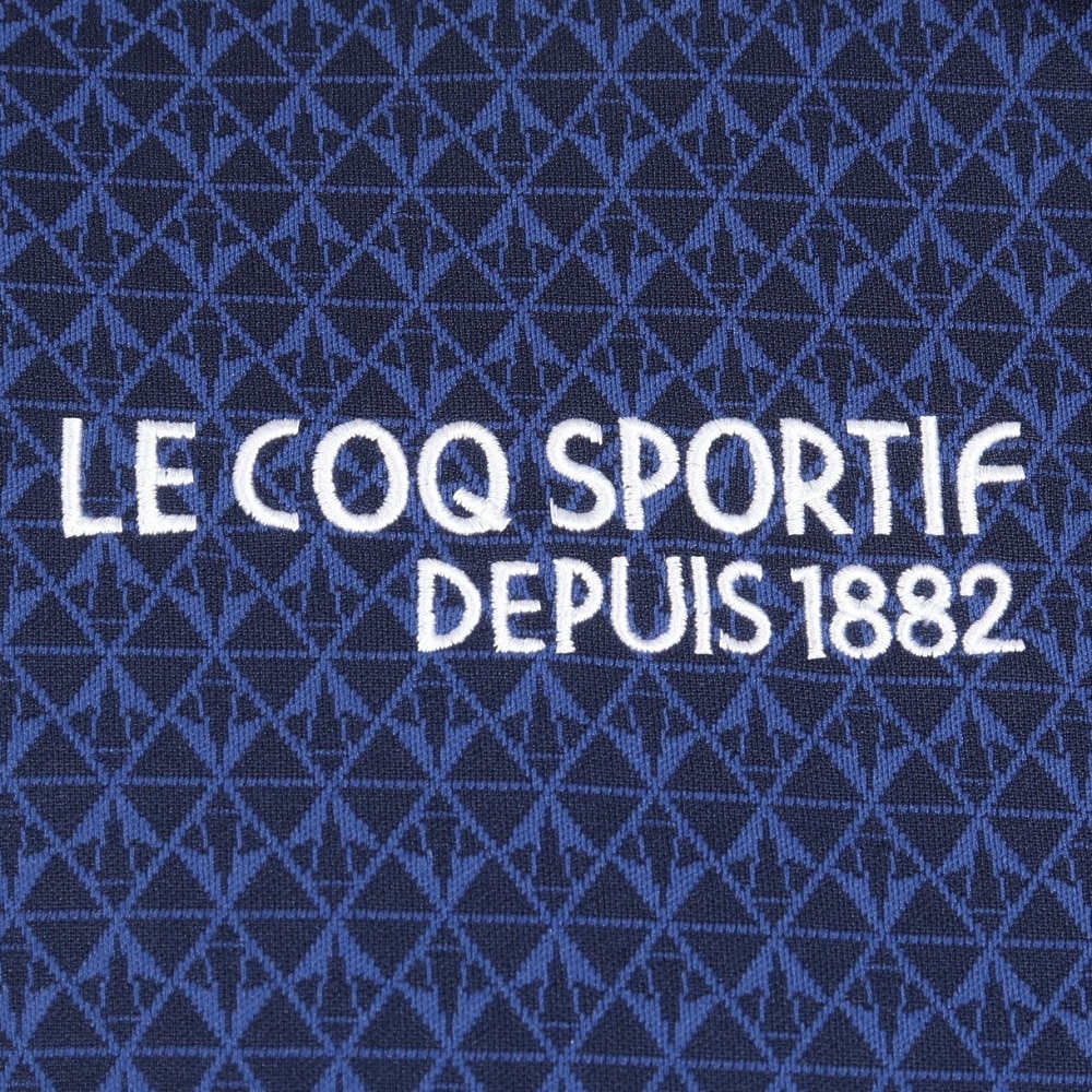 ルコックスポルティフ（lecoqsportif）（メンズ）ゴルフウェア 吸汗速乾 ストレッチフォーサー 小柄ジャガード半袖シャツ QGMXJA07 NV00