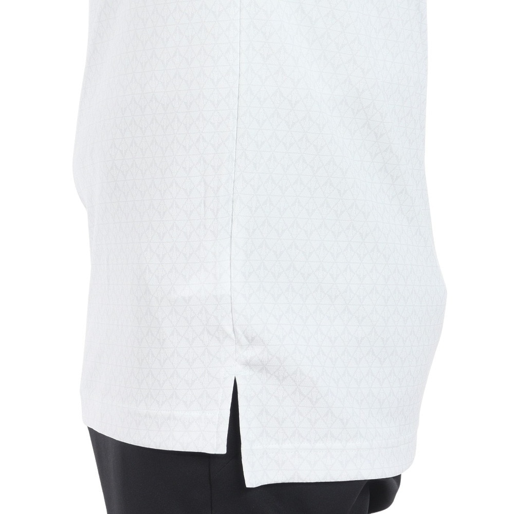 ルコックスポルティフ（lecoqsportif）（メンズ）ゴルフウェア 吸汗速乾 ストレッチフォーサー 小柄ジャガード半袖シャツ QGMXJA07 WH00