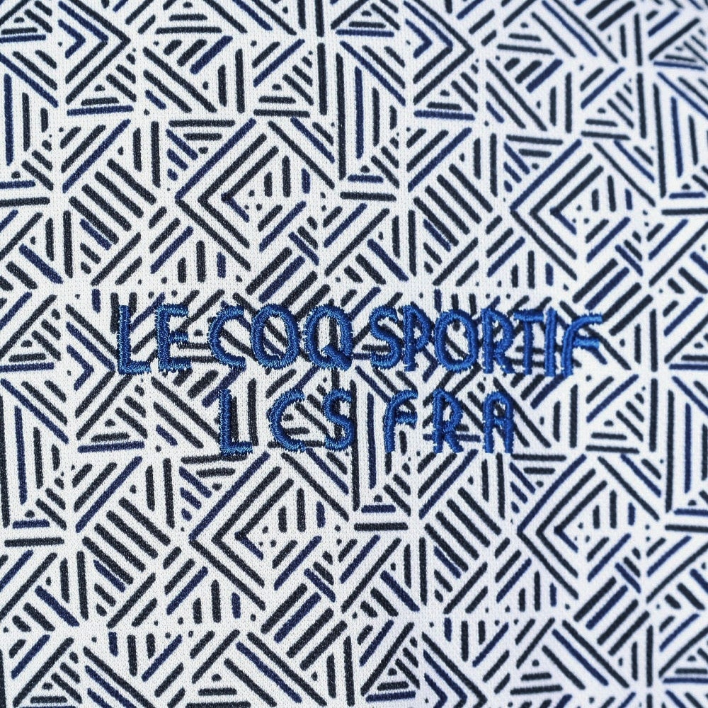 ルコックスポルティフ（lecoqsportif）（メンズ）ゴルフウェア 吸汗速乾 ストレッチフォーサー フレンチボーダー総柄半袖シャツ QGMXJA18 NV00