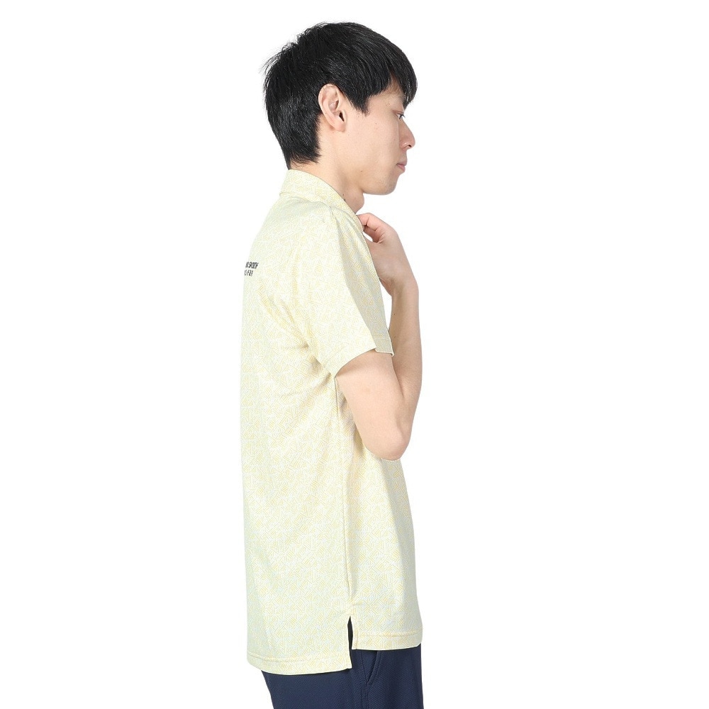 ルコックスポルティフ（lecoqsportif）（メンズ）ゴルフウェア 吸汗速乾 ストレッチフォーサー フレンチボーダー総柄半袖シャツ QGMXJA18 YL00