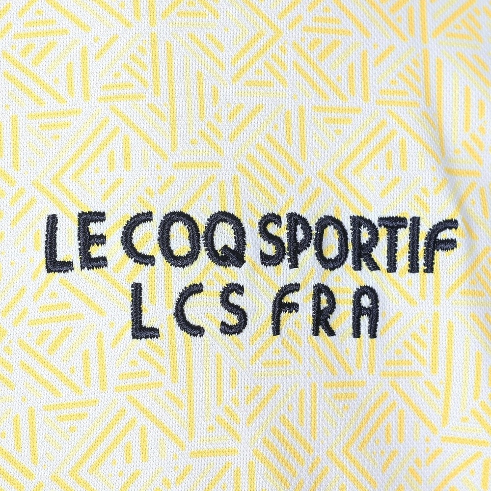 ルコックスポルティフ（lecoqsportif）（メンズ）ゴルフウェア 吸汗速乾 ストレッチフォーサー フレンチボーダー総柄半袖シャツ QGMXJA18 YL00