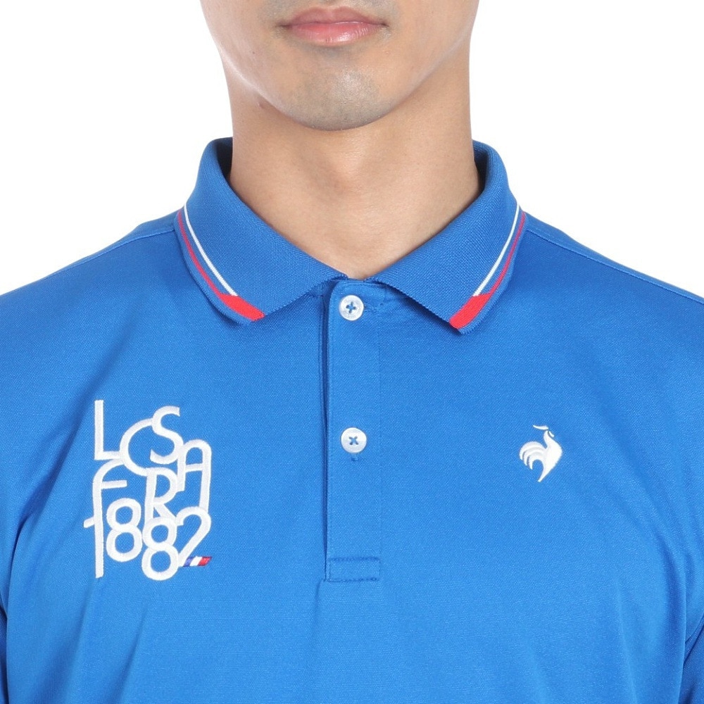ルコックスポルティフ（lecoqsportif）（メンズ）ゴルフウェア 接触冷感 半袖シャツ QGMXJA51 BL00