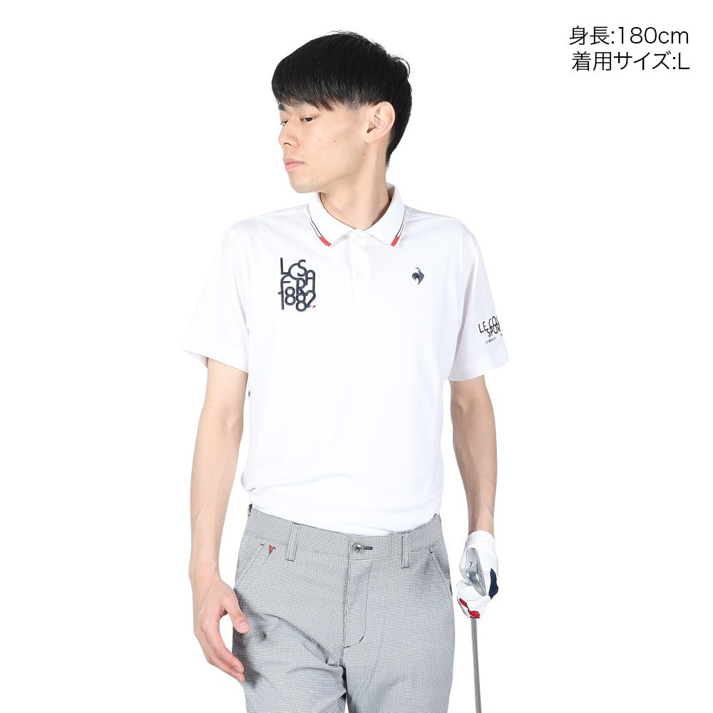ルコックスポルティフ（lecoqsportif）（メンズ）ゴルフウェア 接触冷感 半袖シャツ QGMXJA51 WH00