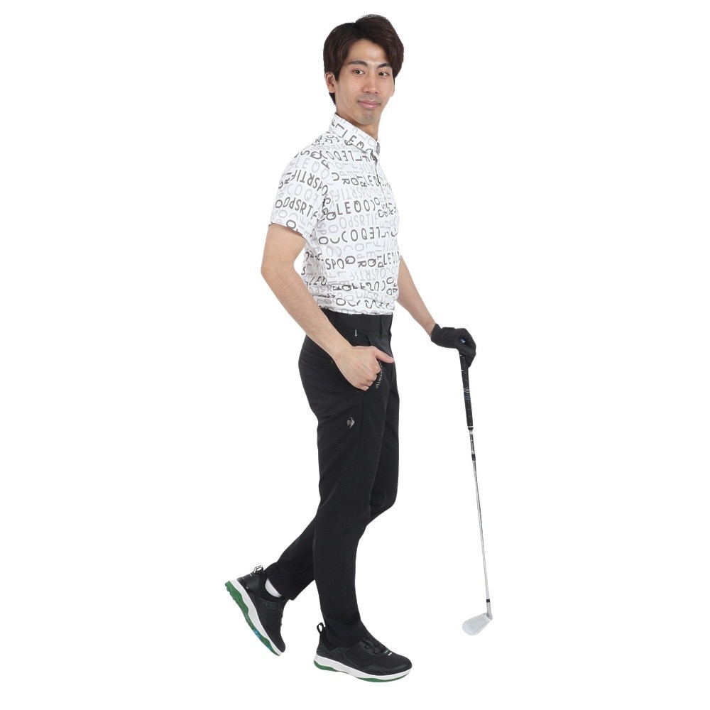 ルコックスポルティフ（lecoqsportif）（メンズ）ゴルフウェア 吸汗速乾 高通気プリント半袖シャツ QGMXJA52 WH00