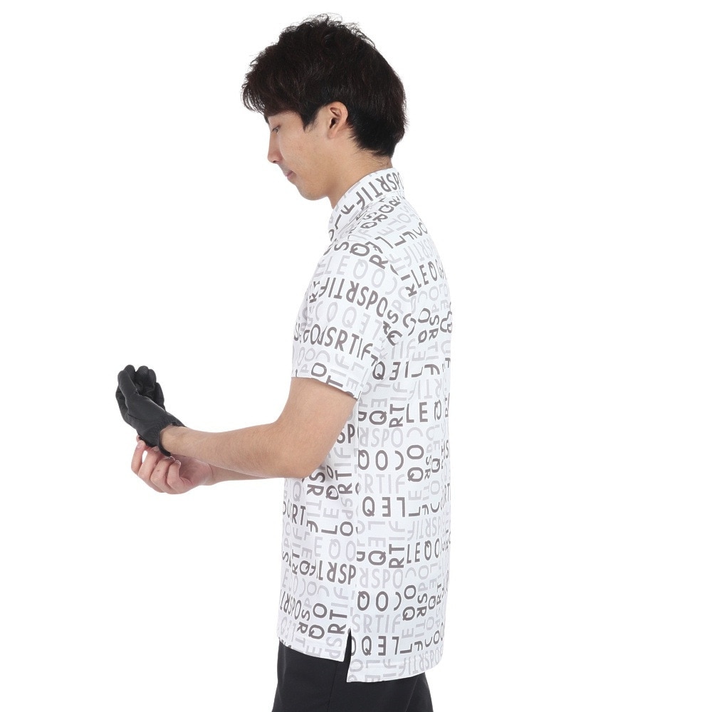 ルコックスポルティフ（lecoqsportif）（メンズ）ゴルフウェア 吸汗速乾 高通気プリント半袖シャツ QGMXJA52 WH00