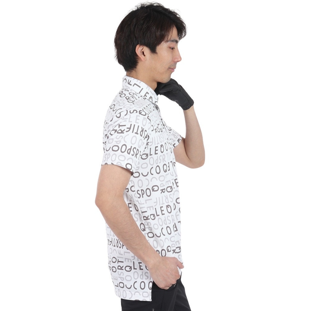 ルコックスポルティフ（lecoqsportif）（メンズ）ゴルフウェア 吸汗速乾 高通気プリント半袖シャツ QGMXJA52 WH00