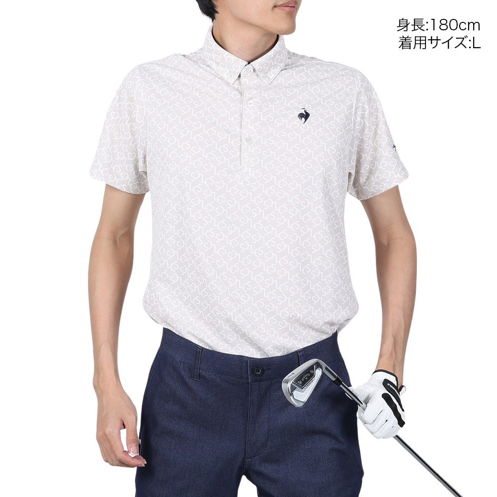 ルコックスポルティフ（lecoqsportif）（メンズ）ゴルフウェア プリント半袖シャツ QGMXJA53 BG00