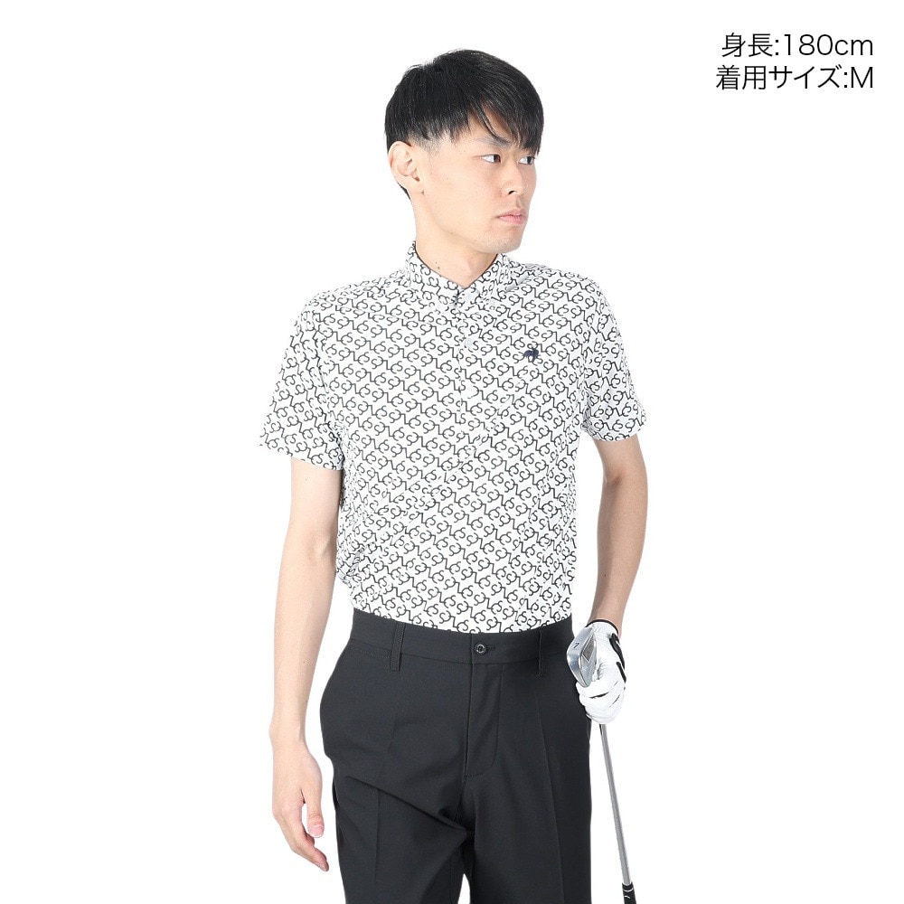 ルコックスポルティフ（lecoqsportif）（メンズ）ゴルフウェア プリント半袖シャツ QGMXJA53 WH00