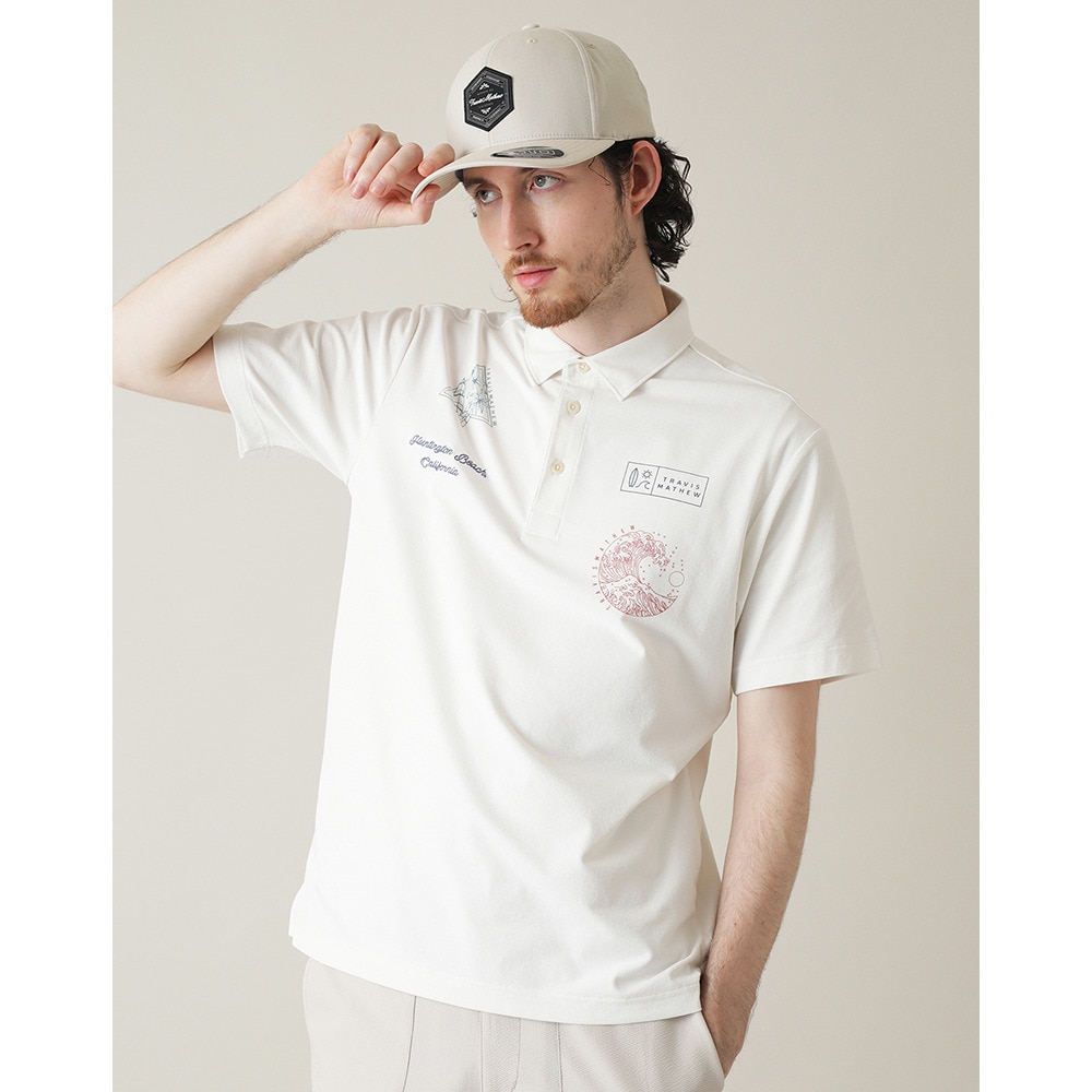 トラヴィスマシュー（Travis Mathew）（メンズ）ゴルフウェア 吸水速乾 スキャッタープリント 半袖ポロシャツ 7AL029-1WHT