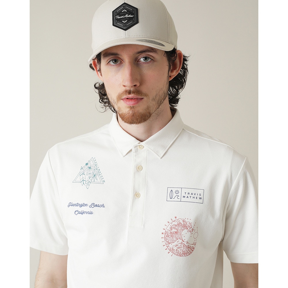 トラヴィスマシュー（Travis Mathew）（メンズ）ゴルフウェア 吸水速乾 スキャッタープリント 半袖ポロシャツ 7AL029-1WHT