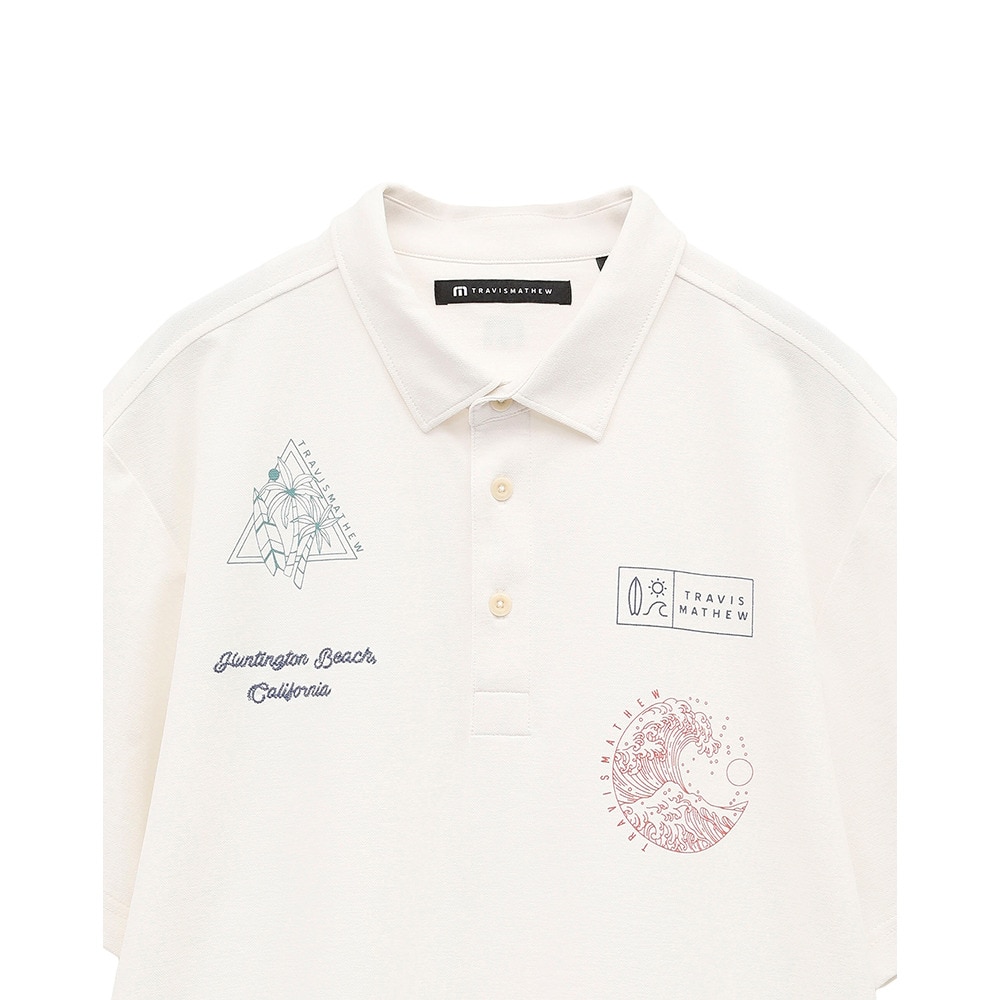 トラヴィスマシュー（Travis Mathew）（メンズ）ゴルフウェア 吸水速乾 スキャッタープリント 半袖ポロシャツ 7AL029-1WHT