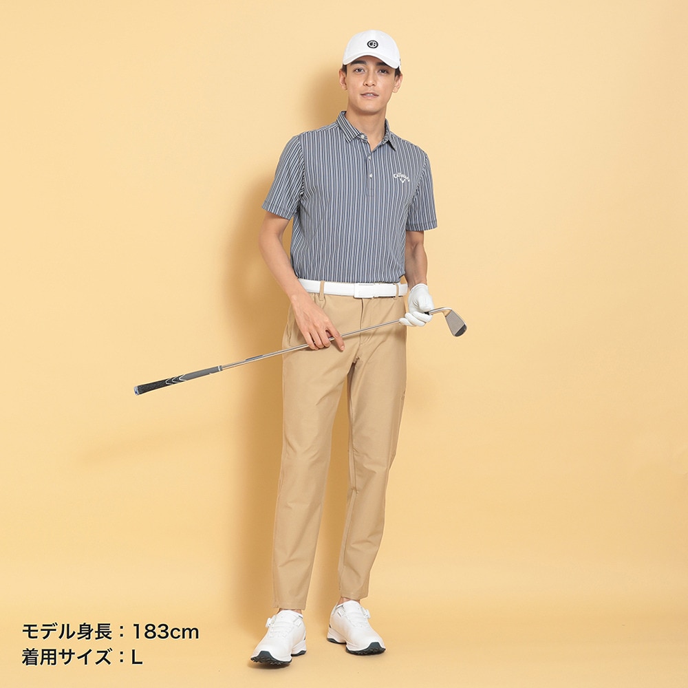 キャロウェイ（CALLAWAY）（メンズ）ゴルフウェア 半袖 ストライプジャカードシャツ C25134107-1120