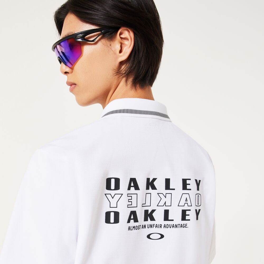 オークリー（OAKLEY）（メンズ）ゴルフウェア 吸汗速乾 O-SYNC PACK ABSTRACT HEM 半袖シャツ FOA407601-100