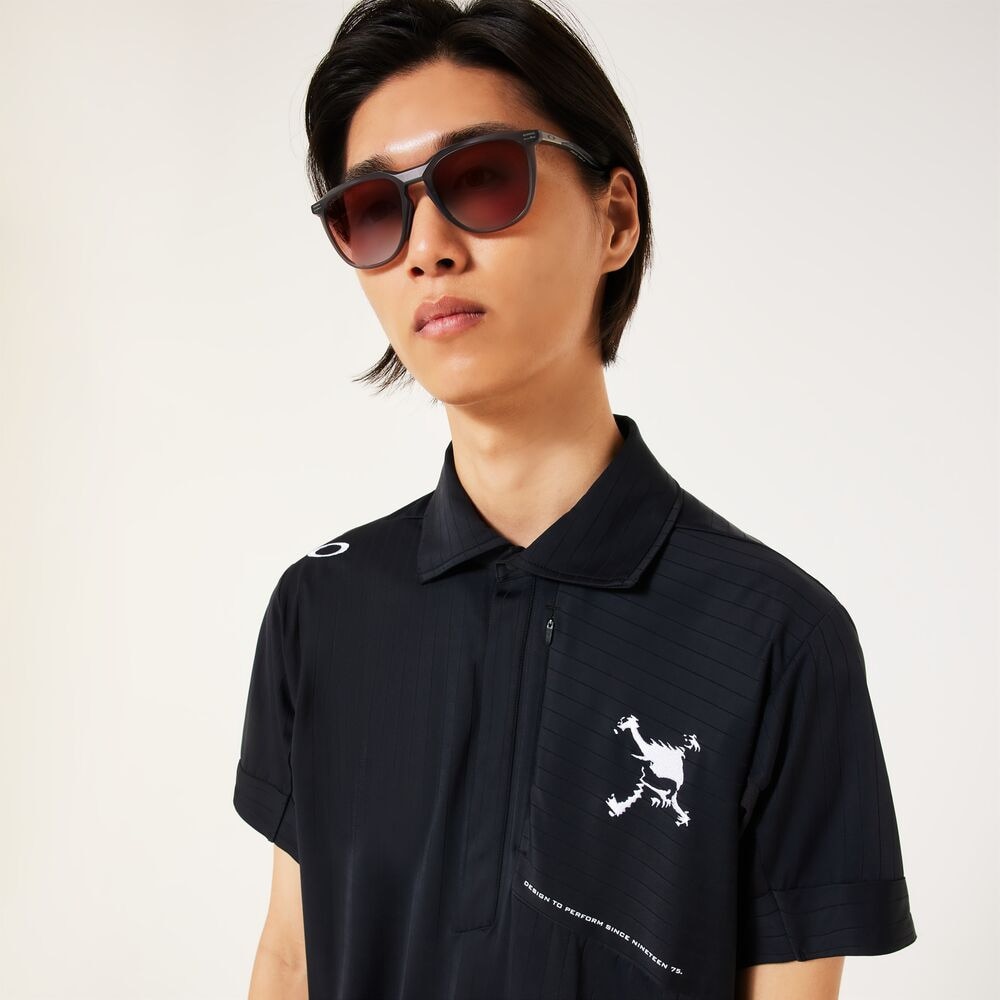 オークリー（OAKLEY）（メンズ）ゴルフウェア 吸汗速乾 接触冷感 SKULL SLEEK ストライプ半袖シャツ FOA407672-02E