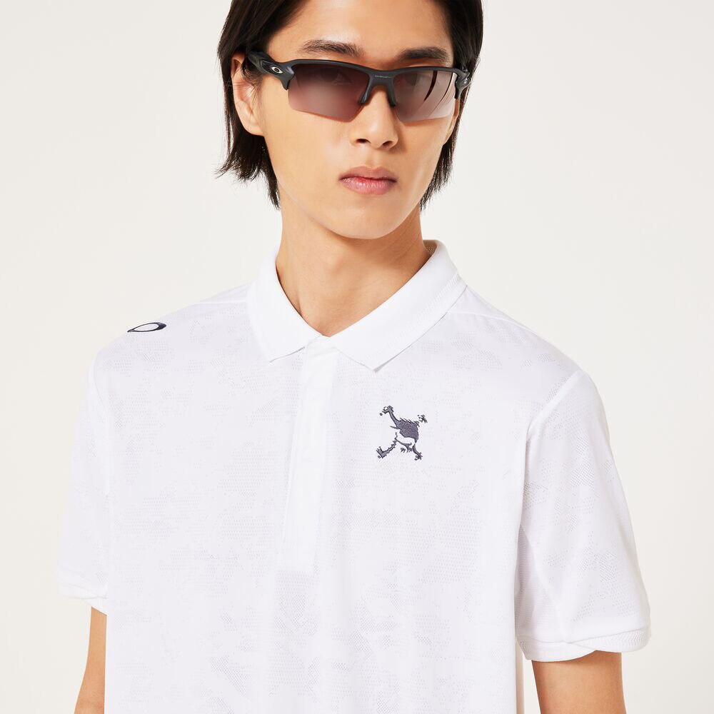 オークリー（OAKLEY）（メンズ）ゴルフウェア 接触冷感 SKULL BREATH 半袖ポロシャツ FOA407675-100