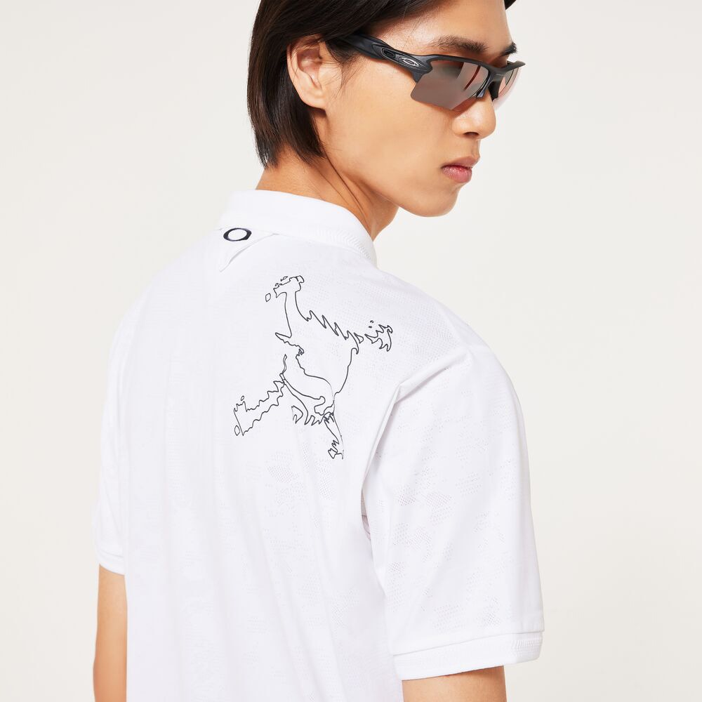 オークリー（OAKLEY）（メンズ）ゴルフウェア 接触冷感 SKULL BREATH 半袖ポロシャツ FOA407675-100