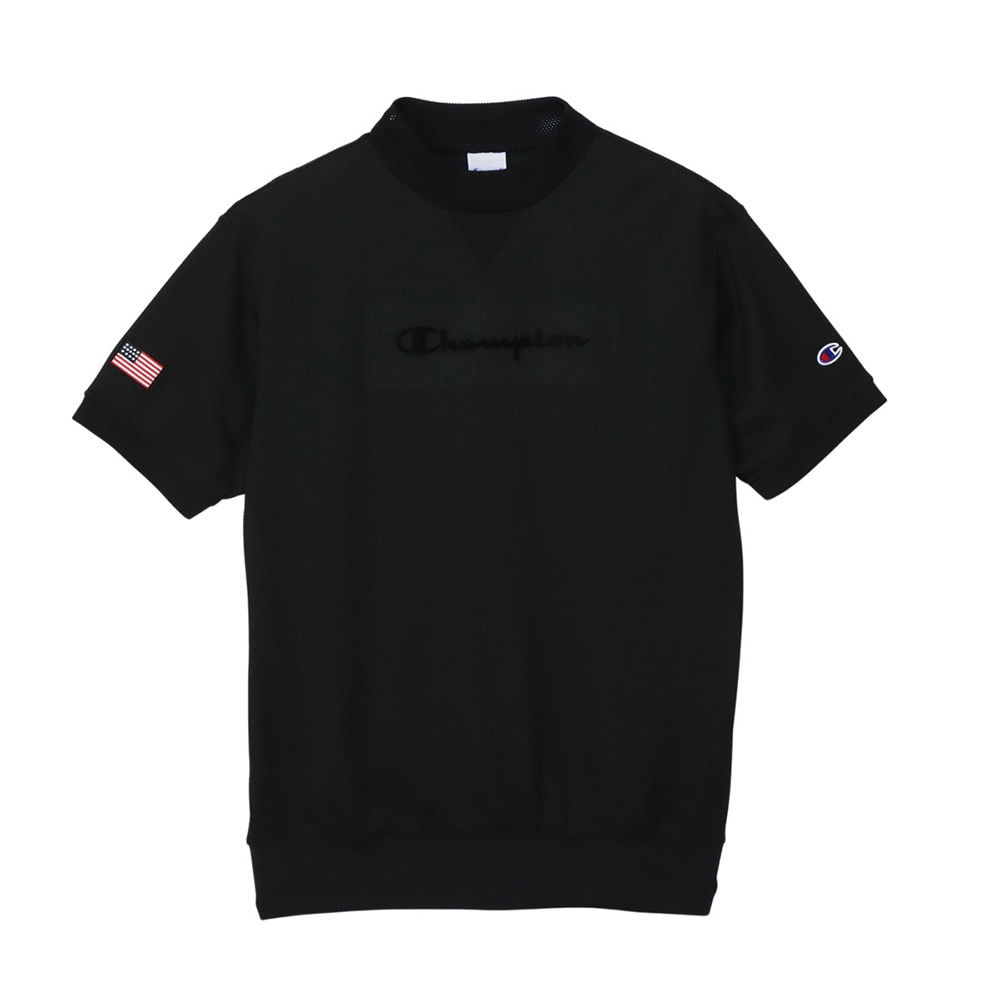 チャンピオン（CHAMPION）（メンズ）ゴルフウェア 速乾 遮熱 半袖モックネック スウェット C3-BG301 090
