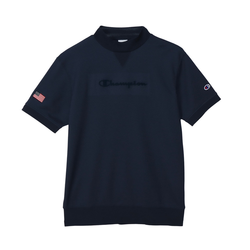 チャンピオン（CHAMPION）（メンズ）ゴルフウェア 速乾 遮熱 半袖モックネック スウェット C3-BG301 370