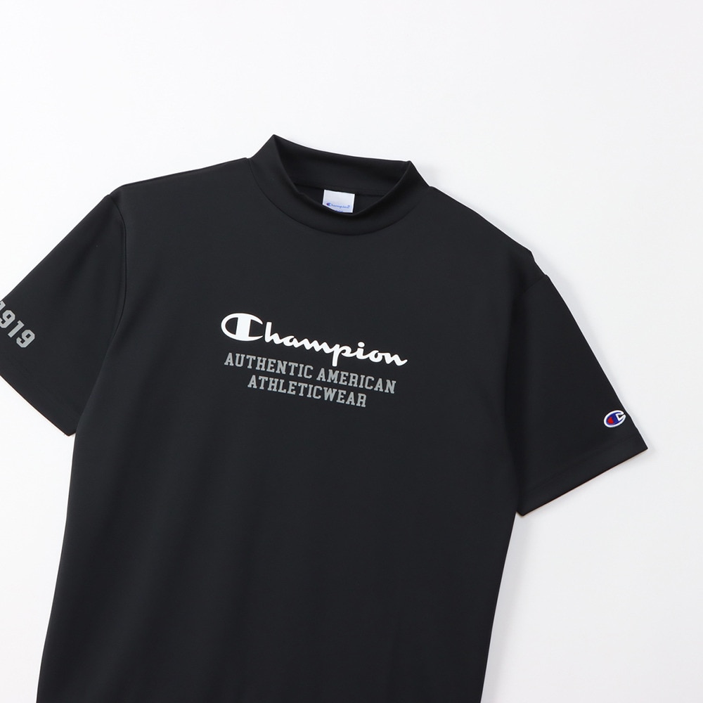 チャンピオン（CHAMPION）（メンズ）ゴルフウェア 吸汗速乾 遮熱 半袖モックネックシャツ C3-BG310 090