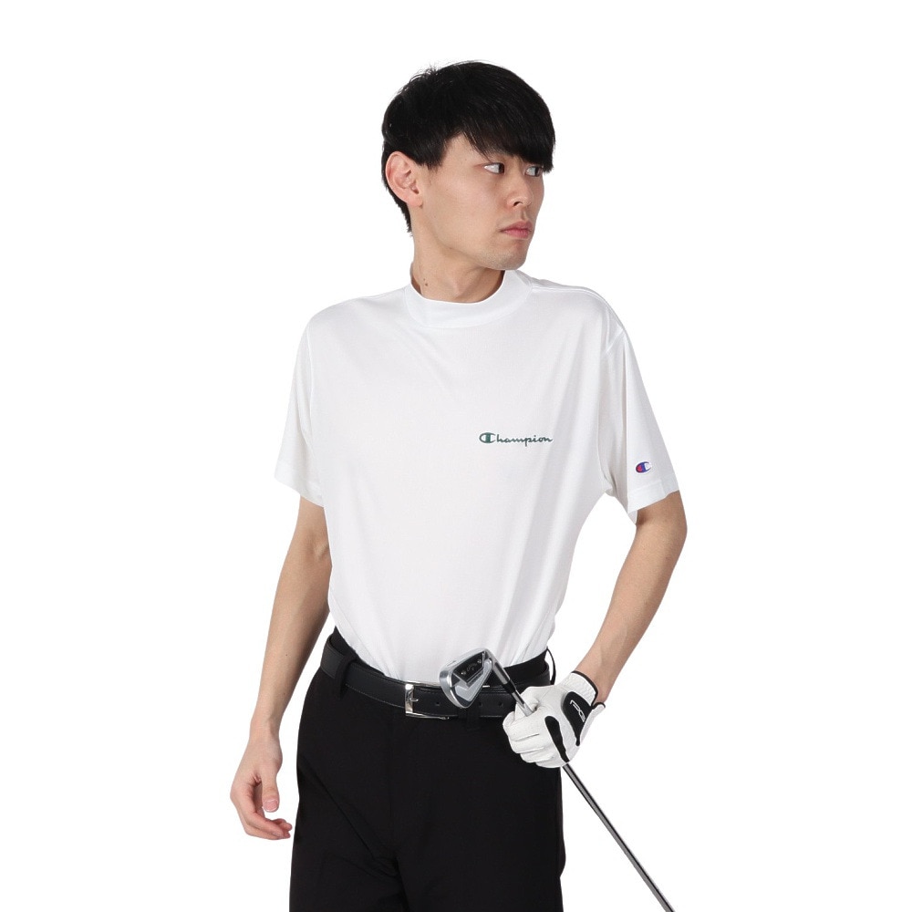 チャンピオン（CHAMPION）（メンズ）ゴルフウェア 速乾 半袖 モックネックシャツ C3-BG323 010