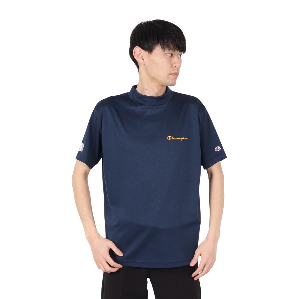 チャンピオン（CHAMPION）（メンズ）ゴルフウェア 速乾 半袖 モックネックシャツ C3-BG323 370