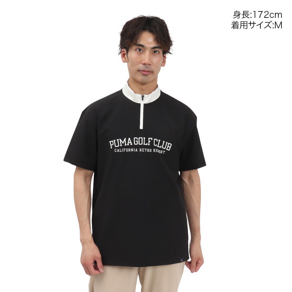 プーマ（PUMA）（メンズ）ゴルフウェア 吸汗速乾 半袖 ハーフジップポロシャツ 635495-01