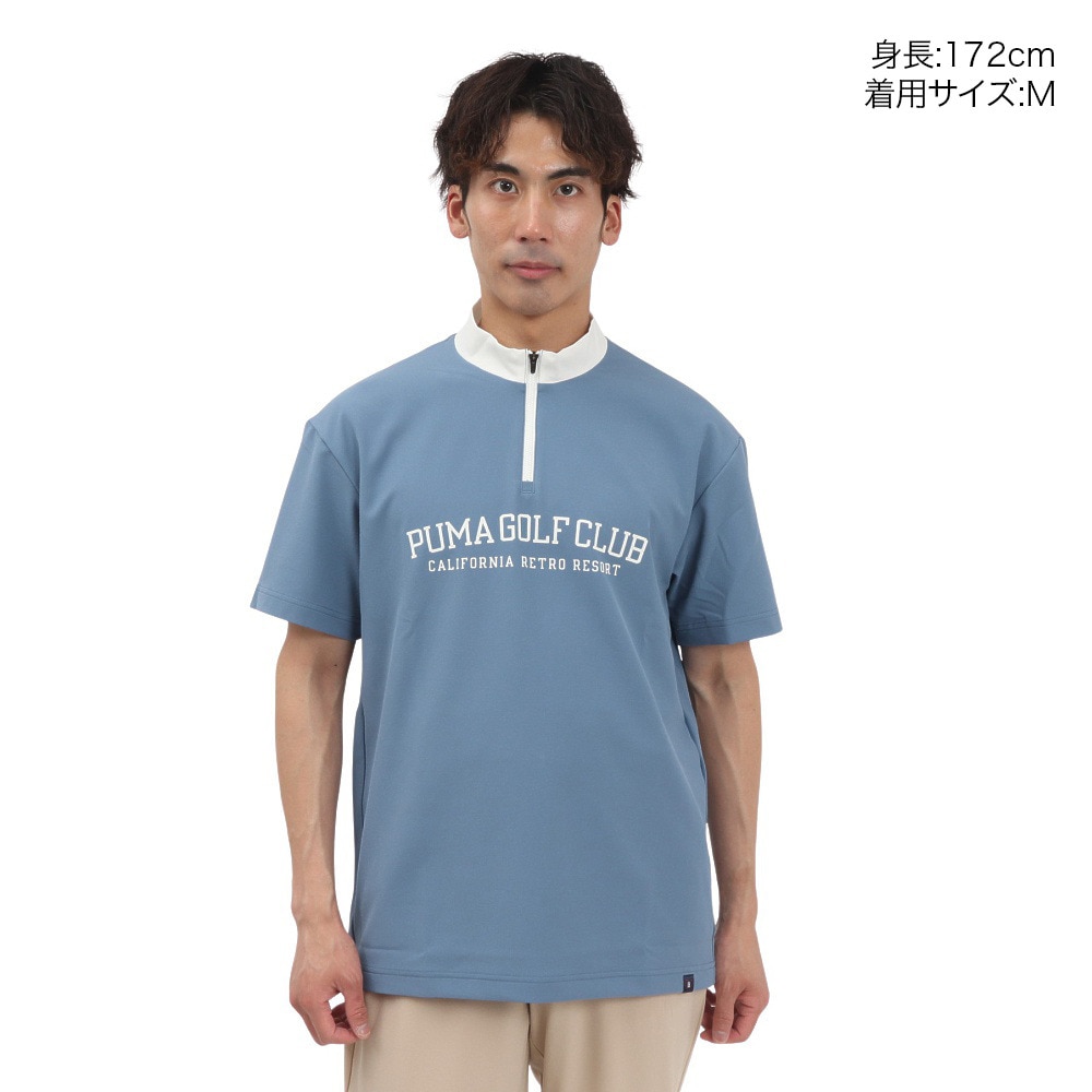 プーマ（PUMA）（メンズ）ゴルフウェア 吸汗速乾 半袖 ハーフジップポロシャツ 635495-02