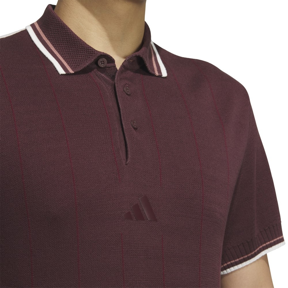 アディダス（adidas）（メンズ）ゴルフウェア ビヨンド ザ コース ルーズフィット ニット半袖ポロシャツ KUK52-JG1360RED
