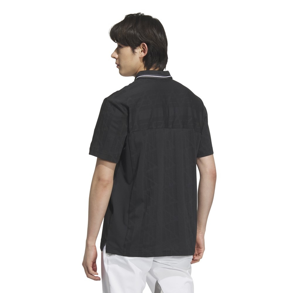 アディダス（adidas）（メンズ）ゴルフウェア BTC バッジ オブ スポーツ ジャカード ロゴ 半袖ポロシャツ KUK57-JG1358BLK