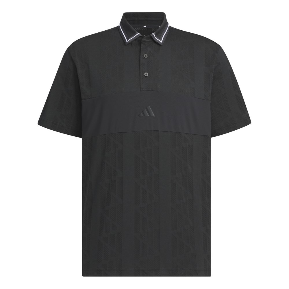 アディダス（adidas）（メンズ）ゴルフウェア BTC バッジ オブ スポーツ ジャカード ロゴ 半袖ポロシャツ KUK57-JG1358BLK