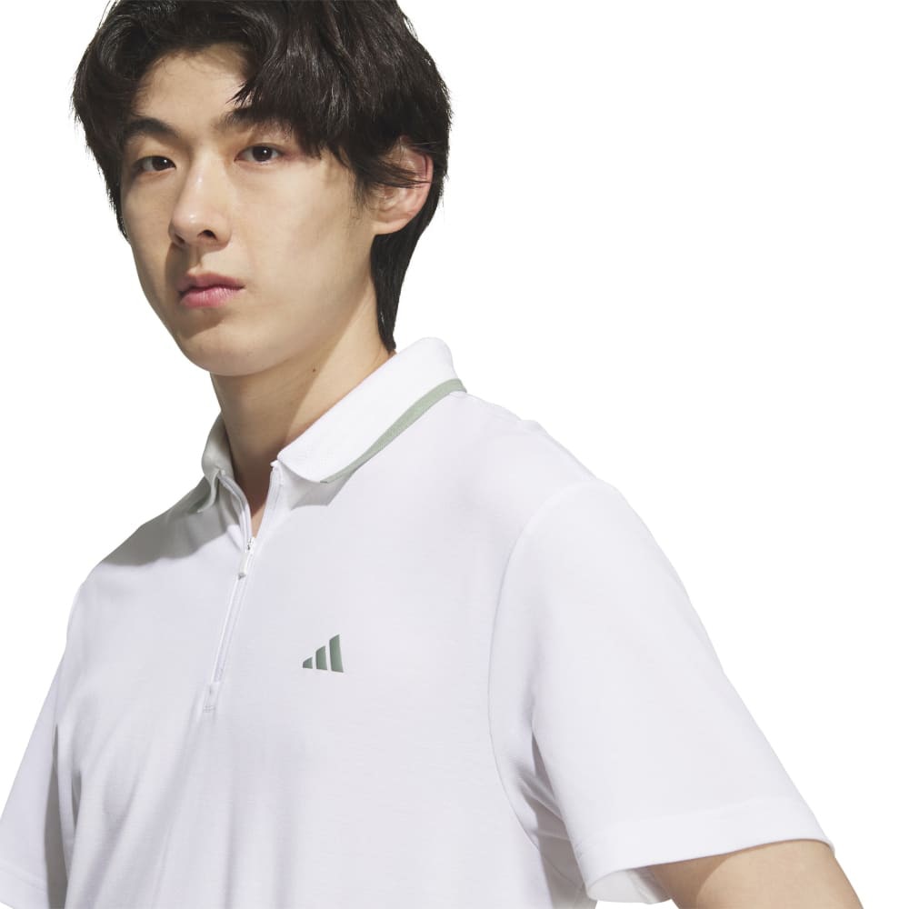 アディダス（adidas）（メンズ）ゴルフウェア アディゼロ ツイストニット 半袖 ジップポロシャツ KUK69-JE8326W