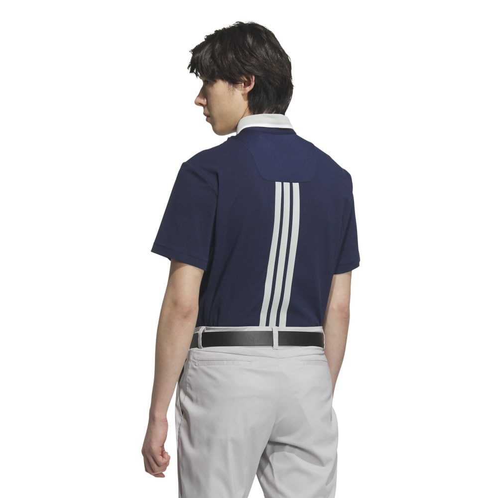 アディダス（adidas）（メンズ）ゴルフウェア アディゼロ ツイストニット 半袖ジップポロ KUK69-JG1321NVY