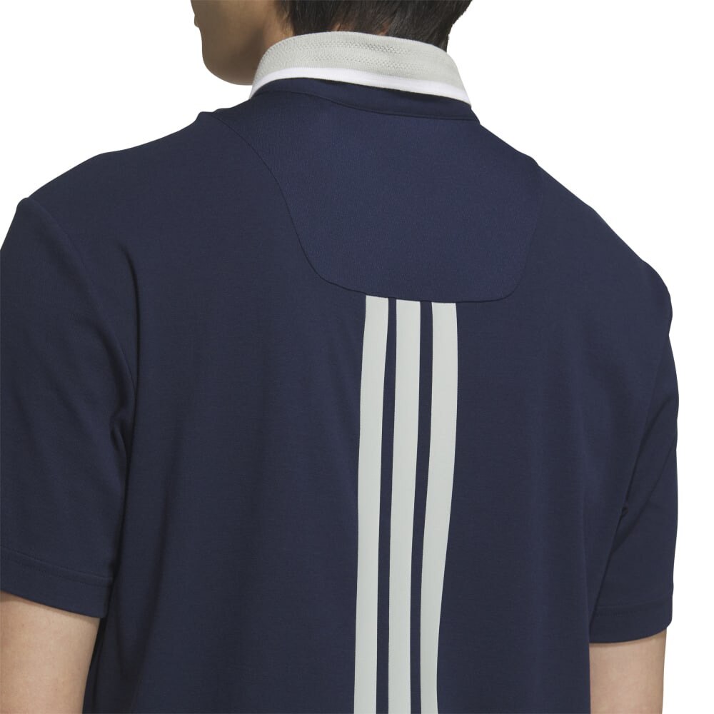 アディダス（adidas）（メンズ）ゴルフウェア アディゼロ ツイストニット 半袖ジップポロ KUK69-JG1321NVY