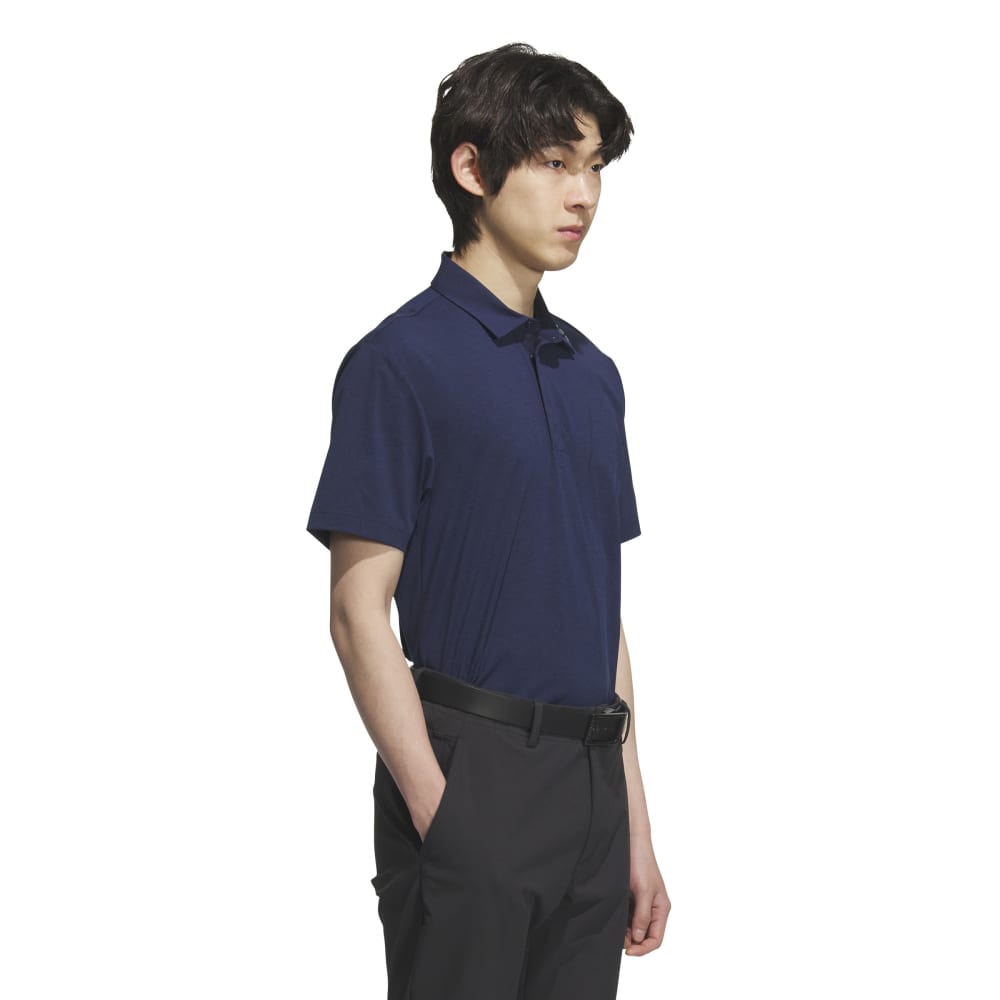 アディダス（adidas）（メンズ）ゴルフウェア 吸汗速乾 アディゼロ ツイストニット ベンチレーション 半袖シャツ KUK74-JG1319NVY