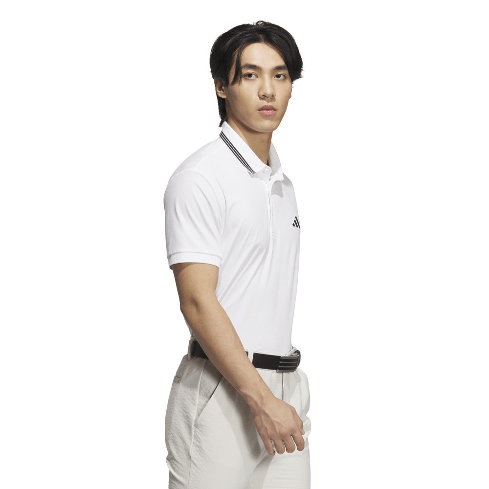 アディダス（adidas）（メンズ）ゴルフウェア 吸湿 ワンポイントロゴ UVケア スリーストライプス 半袖 ポロシャツ KVH14-JE7132W