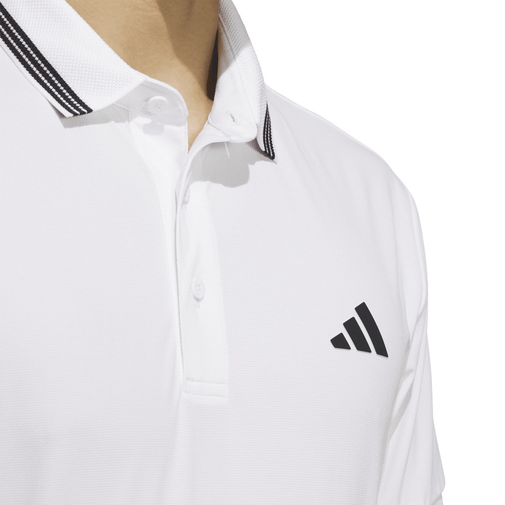 アディダス（adidas）（メンズ）ゴルフウェア 吸湿 ワンポイントロゴ UVケア スリーストライプス 半袖 ポロシャツ KVH14-JE7132W