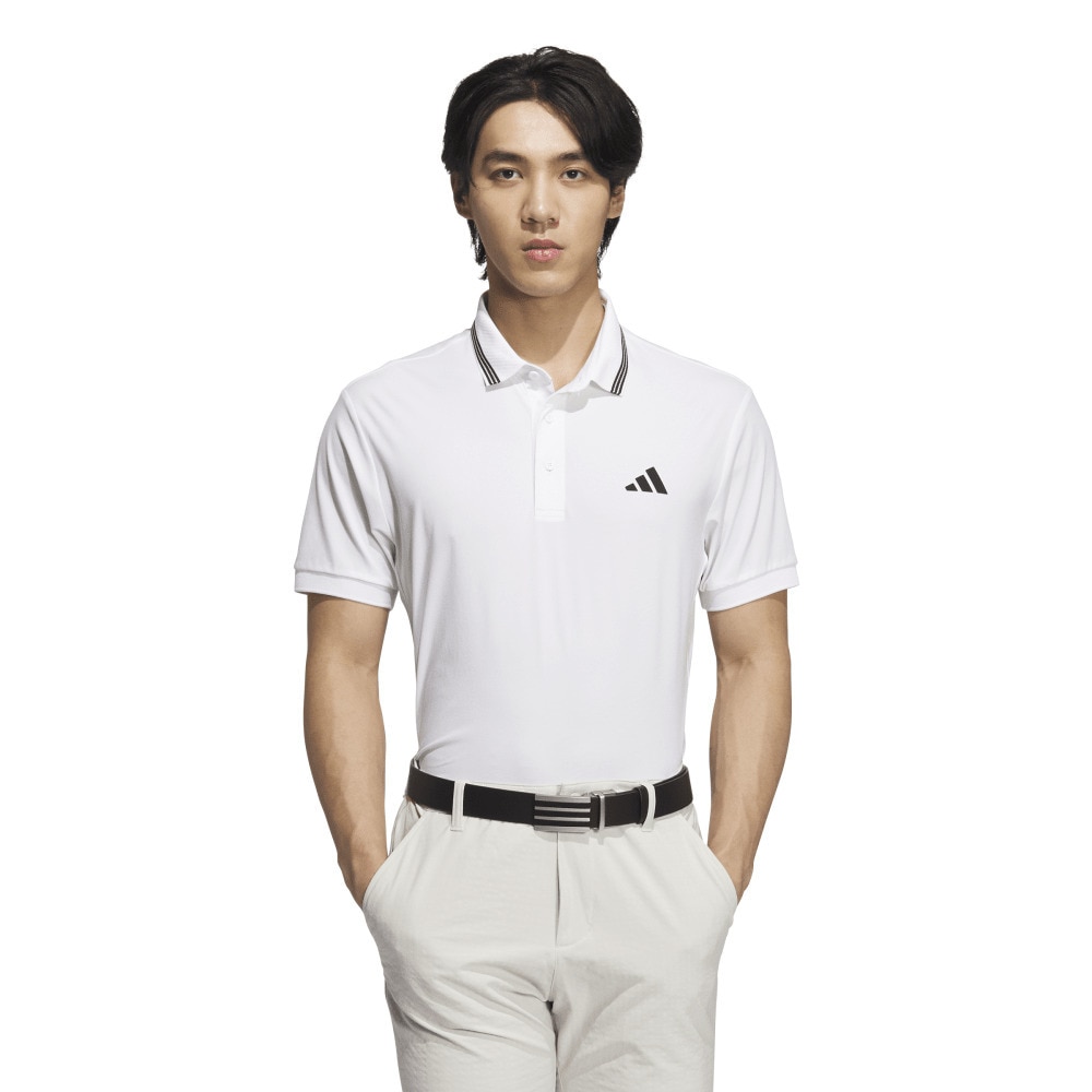 アディダス（adidas）（メンズ）ゴルフウェア 吸湿 ワンポイントロゴ UVケア スリーストライプス 半袖 ポロシャツ KVH14-JE7132W