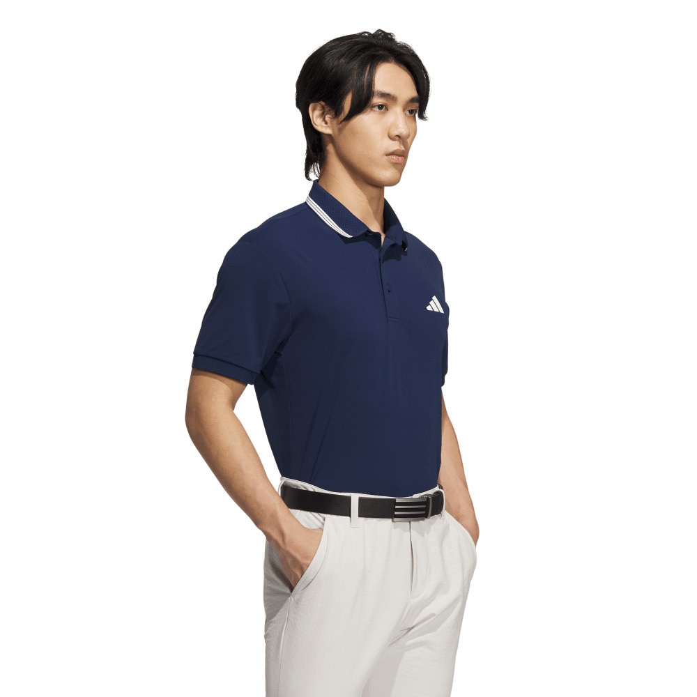 アディダス（adidas）（メンズ）ゴルフウェア ワンポイントロゴ UVケア付き半袖ポロシャツ KVH14-JF6272NVY
