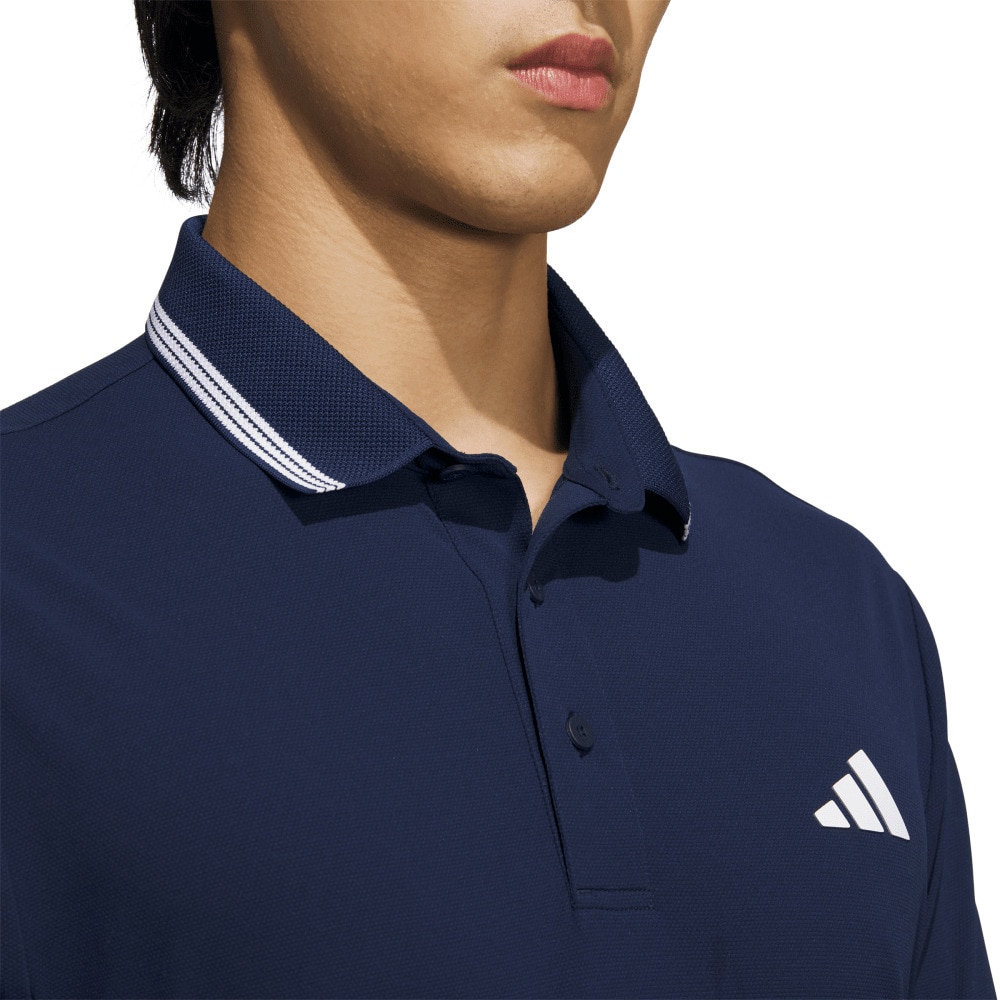 アディダス（adidas）（メンズ）ゴルフウェア ワンポイントロゴ UVケア付き半袖ポロシャツ KVH14-JF6272NVY