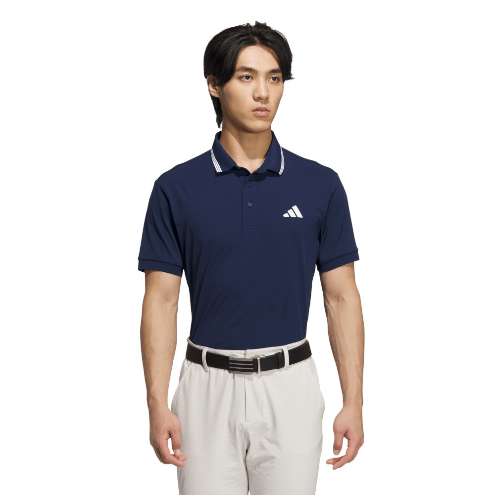 アディダス（adidas）（メンズ）ゴルフウェア ワンポイントロゴ UVケア付き半袖ポロシャツ KVH14-JF6272NVY