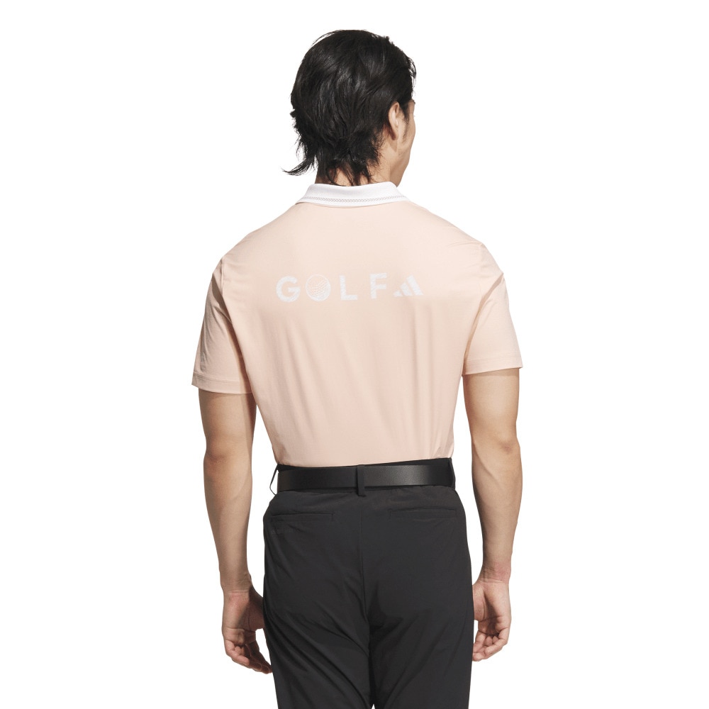 アディダス（adidas）（メンズ）ゴルフウェア バックグラフィック ビッグロゴ 半袖 ポロシャツ KVH32-JF6285PNK