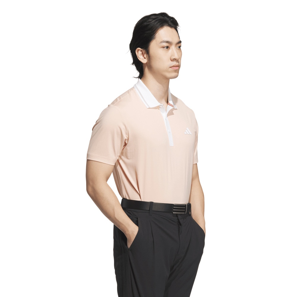 アディダス（adidas）（メンズ）ゴルフウェア バックグラフィック ビッグロゴ 半袖 ポロシャツ KVH32-JF6285PNK